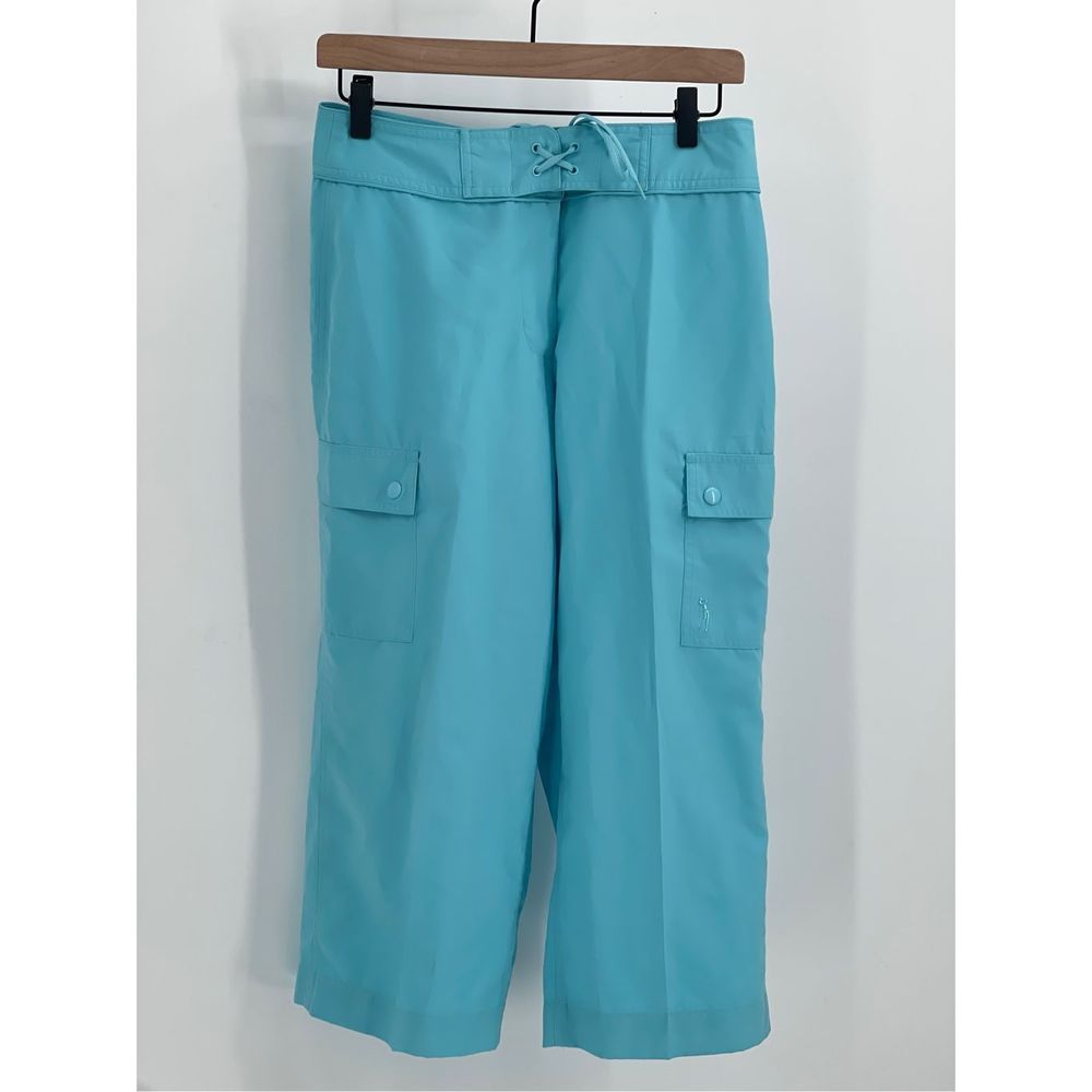 IZOD Golf Pants Cropped Capri‎ Women 6 Blue Turquoise X-Tra Dry Microfiber New